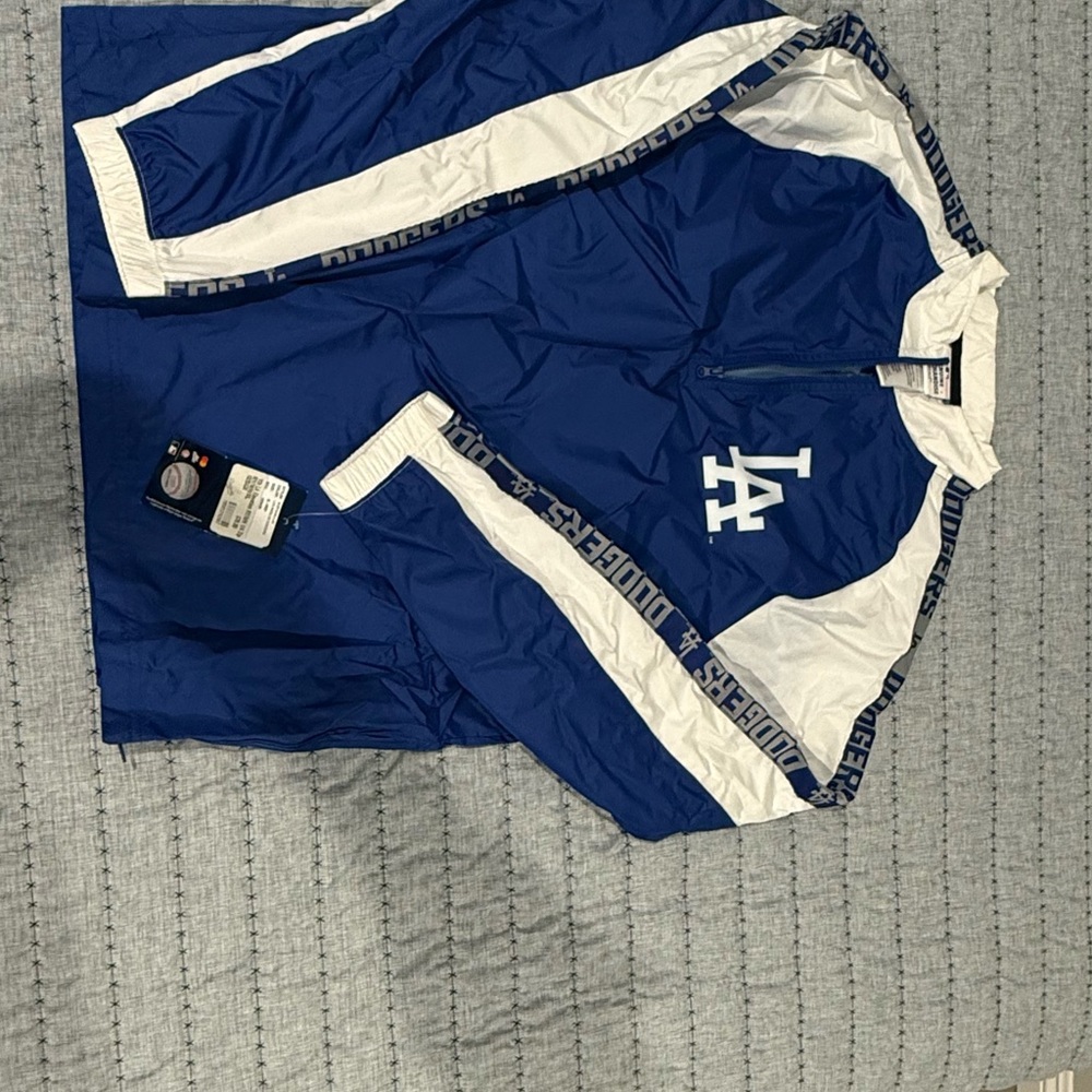 Blue and White LA Dodgers windbreaker
